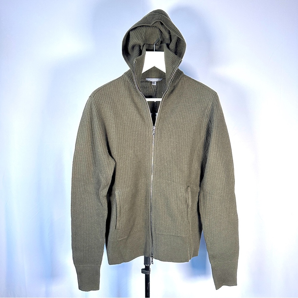 JOHN VARVATOS Long Sleeve Zip Waffle Hoodie